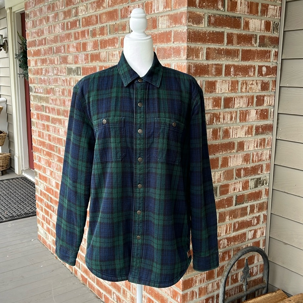 LL Bean Men’s Sherpa-Lined Scotch Plaid Shirt - Slightly Fitted size Medium